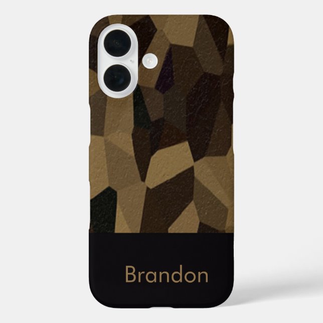 Brown geometric shapes pattern Sticker Case-Mate iPhone Case (Back)