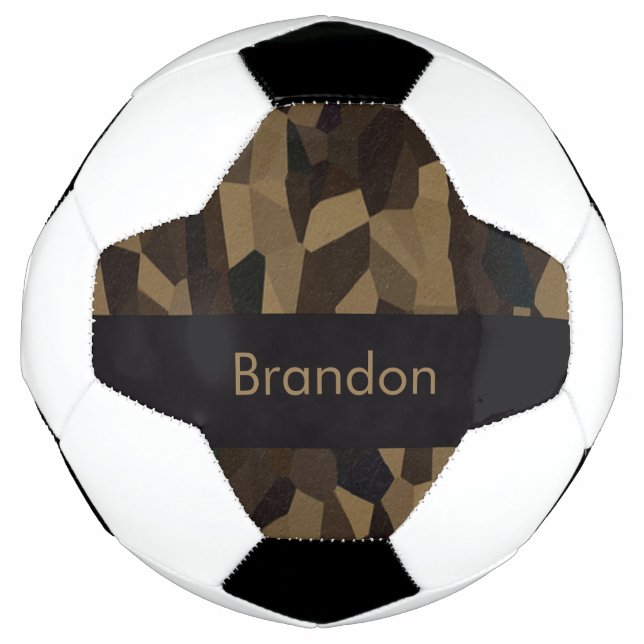 Brown geometric shapes pattern Sticker Football (Front)