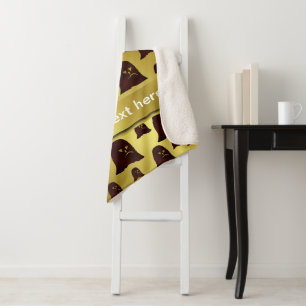 brown, ghost, heap, face, golden, shiny, pattern, sherpa blanket