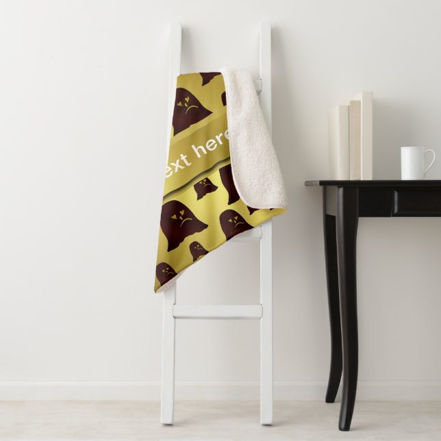 brown, ghost, heap, face, golden, shiny, pattern, sherpa blanket (In Situ)