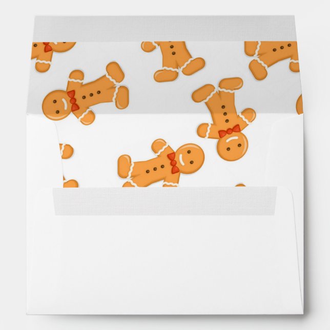 Brown gingerbread man on white Envelope (Back (Bottom))