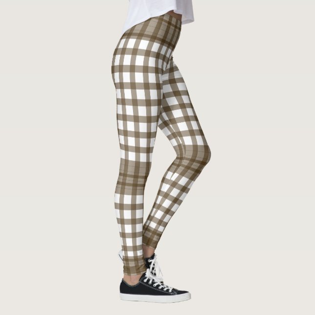 Brown Gingham Blocks Leggings (Right)