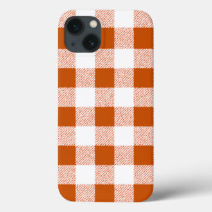 Brown Gingham Check Pattern iPhone 13 Case