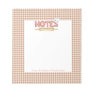 Brown Gingham Cookie Font Recipe Notepad