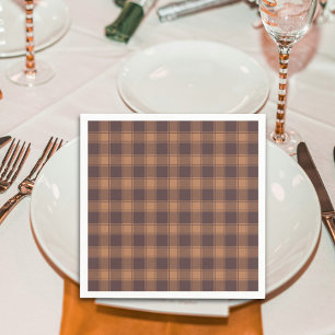 Brown Gingham Fall Autumn Napkin