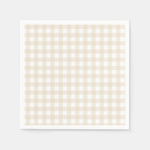 Brown Gingham Simple Fall Matching Baby Shower Napkin