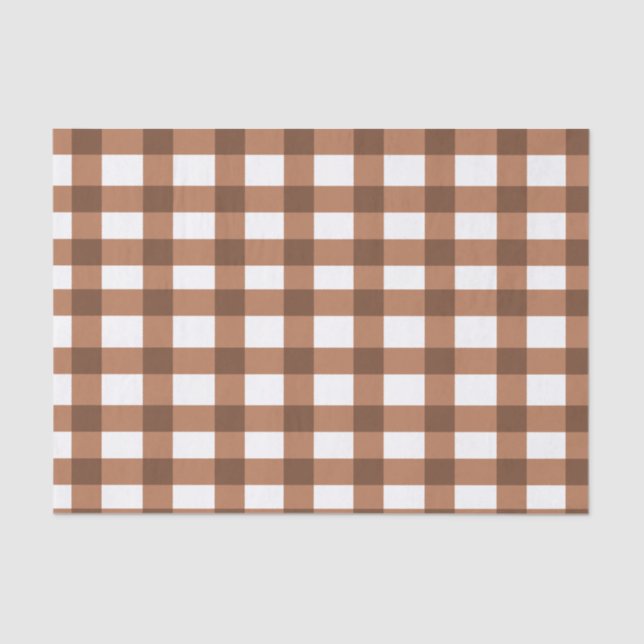 Brown Gingham Tissue Paper (Front)