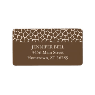 Brown Giraffe Address Label
