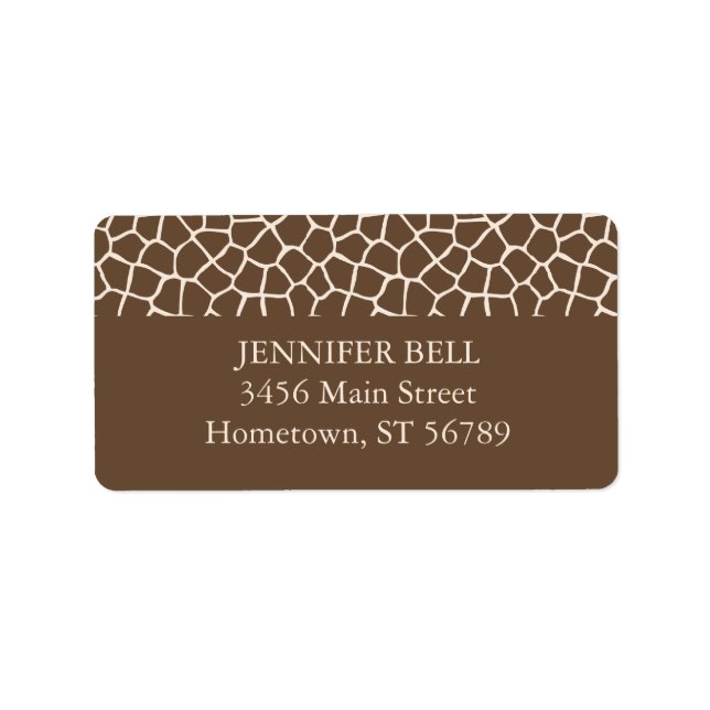 Brown Giraffe Address Label (Front)