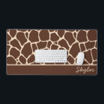 Brown Giraffe Animal Print Custom Cursive Name Desk Mat<br><div class="desc">This is a Brown Giraffe Animal Print Custom Cursive Name Desk Mat!</div>