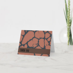 Brown Giraffe Fur Pattern Thank You Card