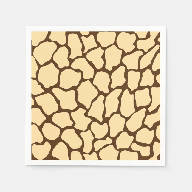 Brown Giraffe Pattern – Minimal Animal Print Napkin (Front)