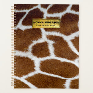 Brown Giraffe Print Faux Fur Realistic Skin  Planner
