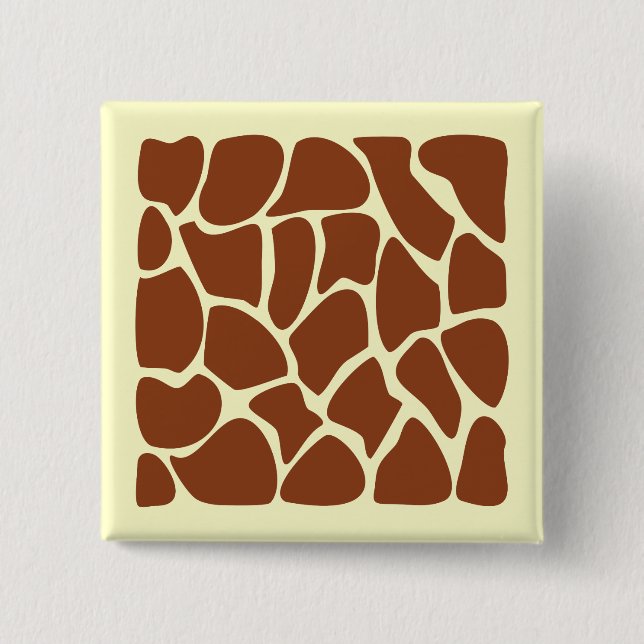 Brown Giraffe Print Pattern. 15 Cm Square Badge (Front)