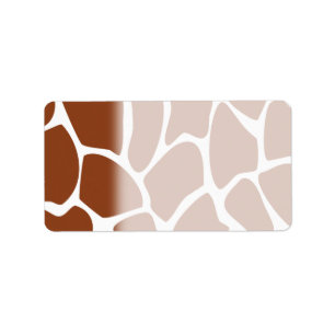 Brown Giraffe Print Pattern. Label