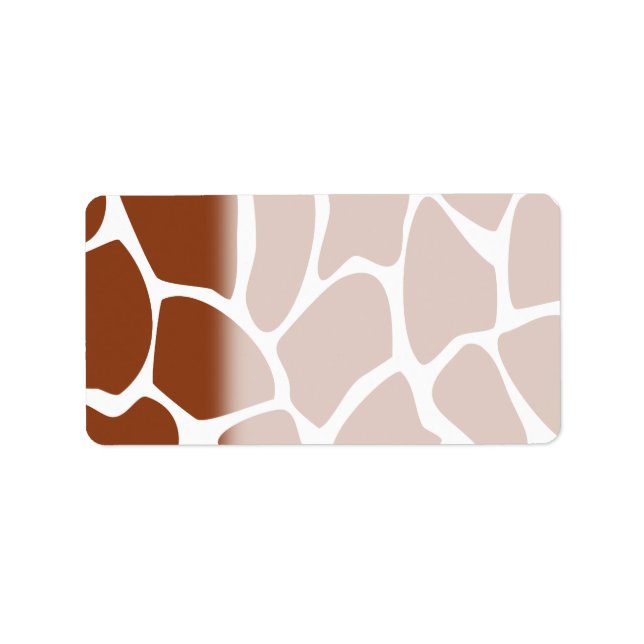 Brown Giraffe Print Pattern. Label (Front)