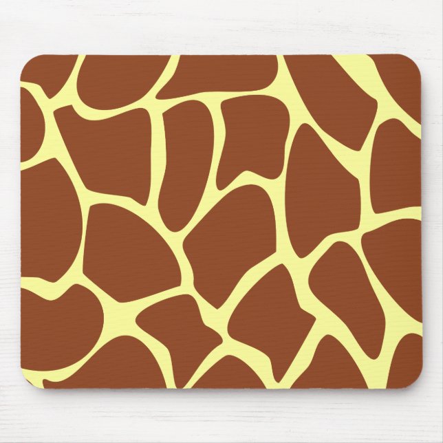 Brown Giraffe Print Pattern. Mouse Mat (Front)
