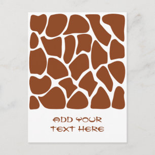 Brown Giraffe Print Pattern. Postcard