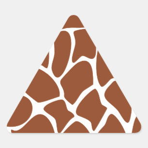 Brown Giraffe Print Pattern. Triangle Sticker