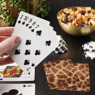 Brown Giraffe Print Playing Cards