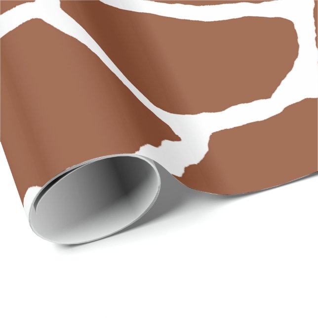 Brown Giraffe Skin Pattern Wrapping Paper (Roll Corner)