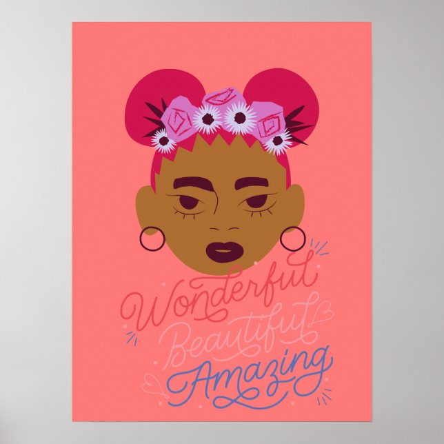 Brown Girl Aesthetic Wall Art for Girls, Tweens, (Front)