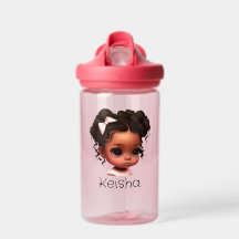 Brown Girl In Pink Water Bottle