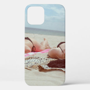Brown glass bottle across two women iPhone 12 case