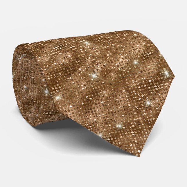Brown Glitter Tie (Rolled)