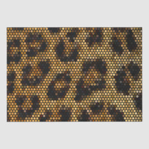 Brown Glittery Leopard Pattern Tissue Paper