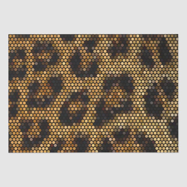 Brown Glittery Leopard Pattern Tissue Paper (Front)