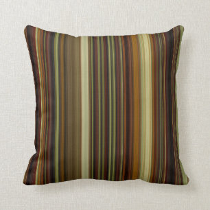 Brown Gold and Green Stripes Cushion