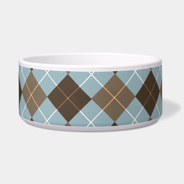 Brown, Gold, and Sky Blue Argyle Monogram (Front)