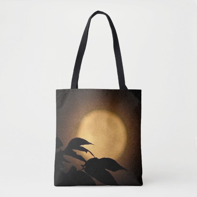 Brown Gold Autumn Moon Abstract Tote Bag (Front)