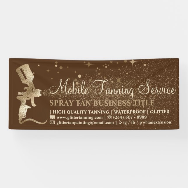 Brown Gold Bronze Spray Tanning Banner (Horizontal)