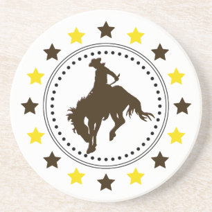 Brown Gold Bucking Horse Coaster