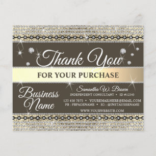 Brown Gold Diamond Thank You For Order Jewellery