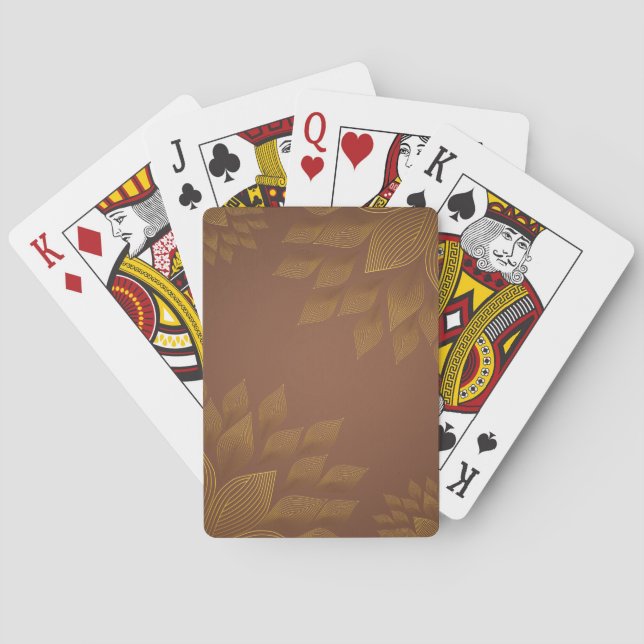 Brown & Gold Flowers  Playing Cards (Back)
