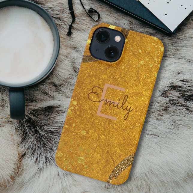 Brown Gold Glitter Modern Stylish Chic Fancy  iPhone Case (Creator Uploaded)