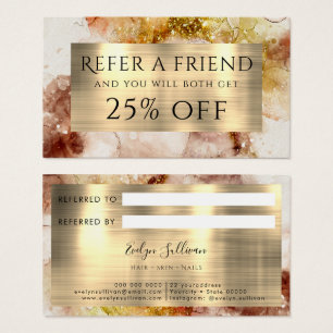 Brown Gold Glitter Watercolor Referral 