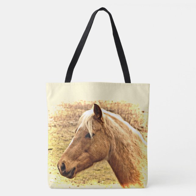 Brown Gold Horse in Sun Animal Tote Bag (Front)