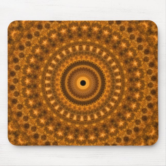 Brown & gold spirles fractal design mouse mat (Front)