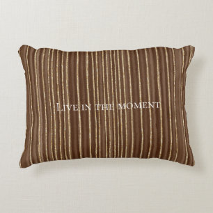 Brown Gold Stripes Christmas   Decorative Cushion