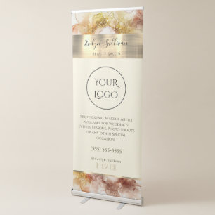 Brown Gold Watercolor Retractable Banner