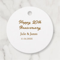 Brown golden happy 20th anniversary name datsimple