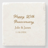 Brown golden happy 20th anniversary name datsimple