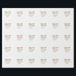 Brown golden happy 20th anniversary name datsimple wrapping paper<br><div class="desc">simple business sticker</div>