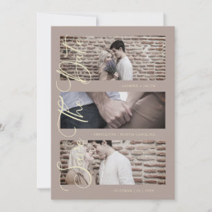Brown Golden Trendy Modern 3 Wedding Photos