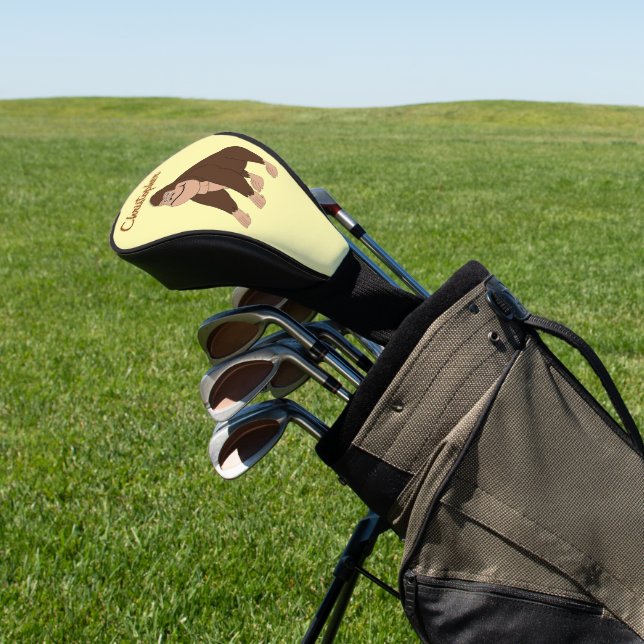 Brown Gorilla Design Golf Head Cover (In Situ)