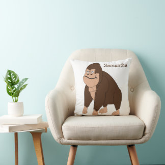 Brown Gorilla Design Personalised Cushion